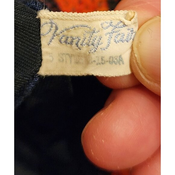 Vanity Fair Navy Lace & Pleated Hem Slip Skirt - Picture 6 of 7